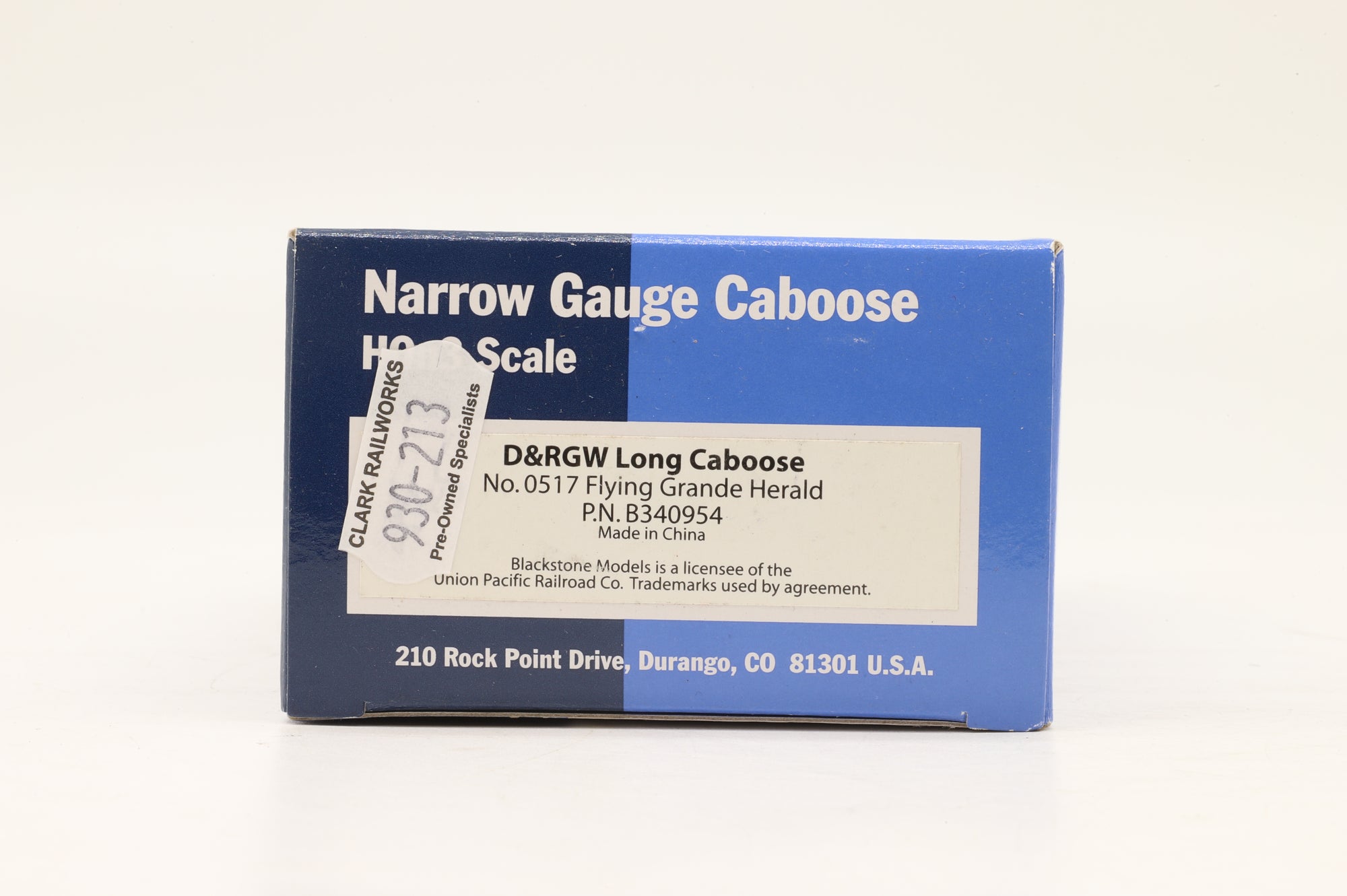 Blackstone Models HOn3 B340954 D&RGW Long Caboose '0517'