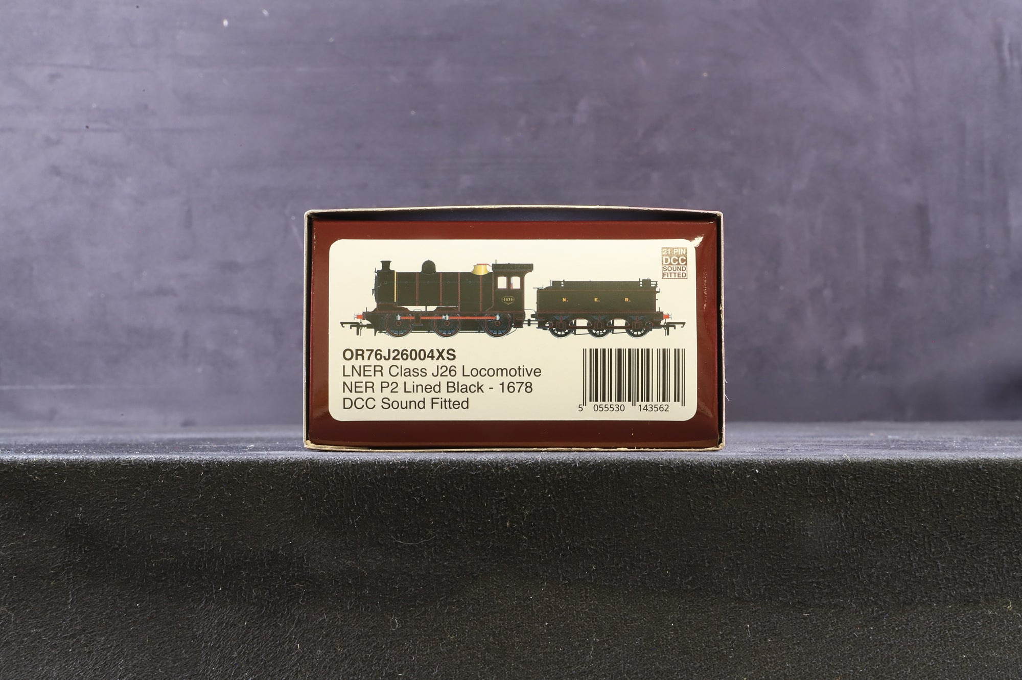 Oxford Rail OO OR76J26004XS J26/P2 No.1678 in Lined NER Black - DCC Sound