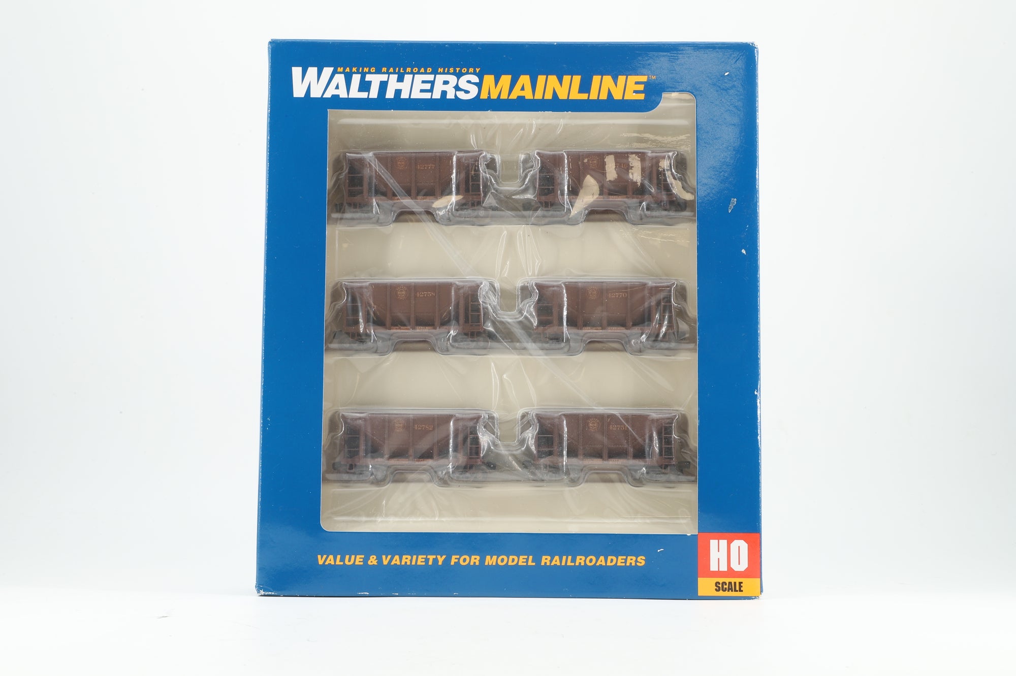 Walthers HO 910-58107 6-Pack of 24' Michigan Ore Cars in DMIR Brown - Pro-Customised/Weathered