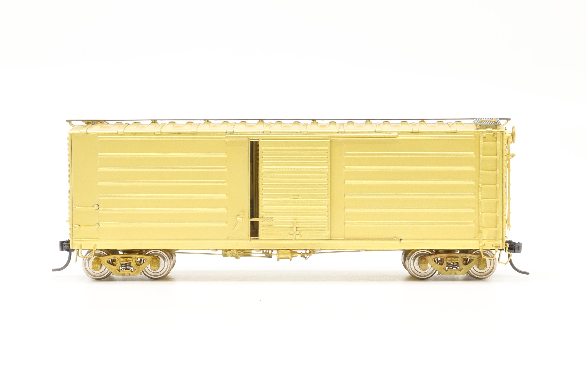 Milwaukee Road HO Brass 602A Ribbed Box Car 40ft Single Door Wagon Unpainted