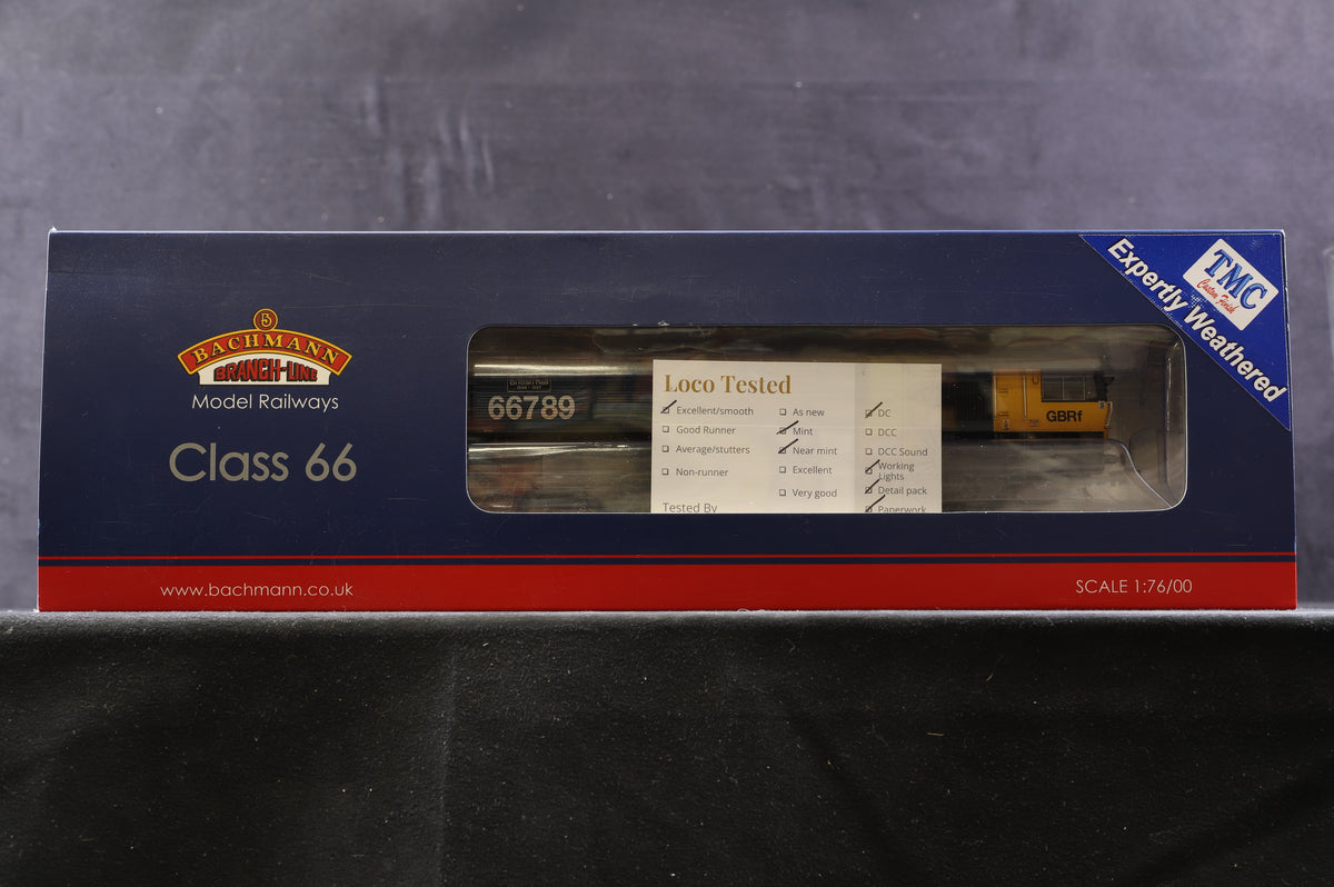 Bachmann OO 32-740 Class 66/7 &#39;66789&#39; BR Large Logo GBRf, TMC Weathered