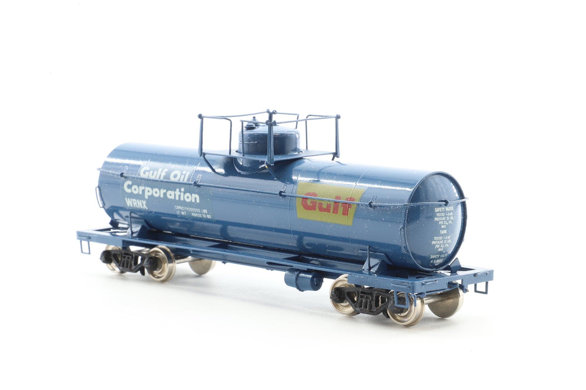 Precision Scale HO Brass Rake Of 4 PSC 8,000 gal tank Cars "GULF"