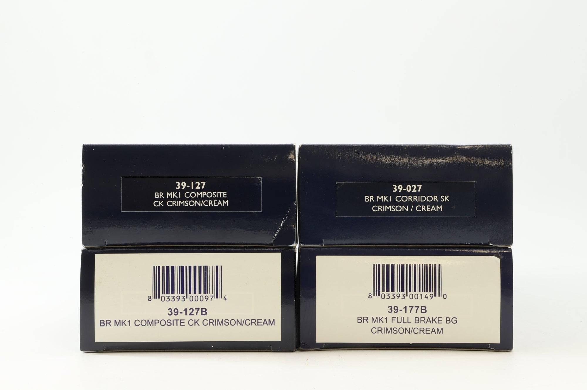 Bachmann OO Rake Of 4 BR Mk1 Crimson & Cream Coaches Inc. 39-027, 39-127B, 39-177B & 39-127