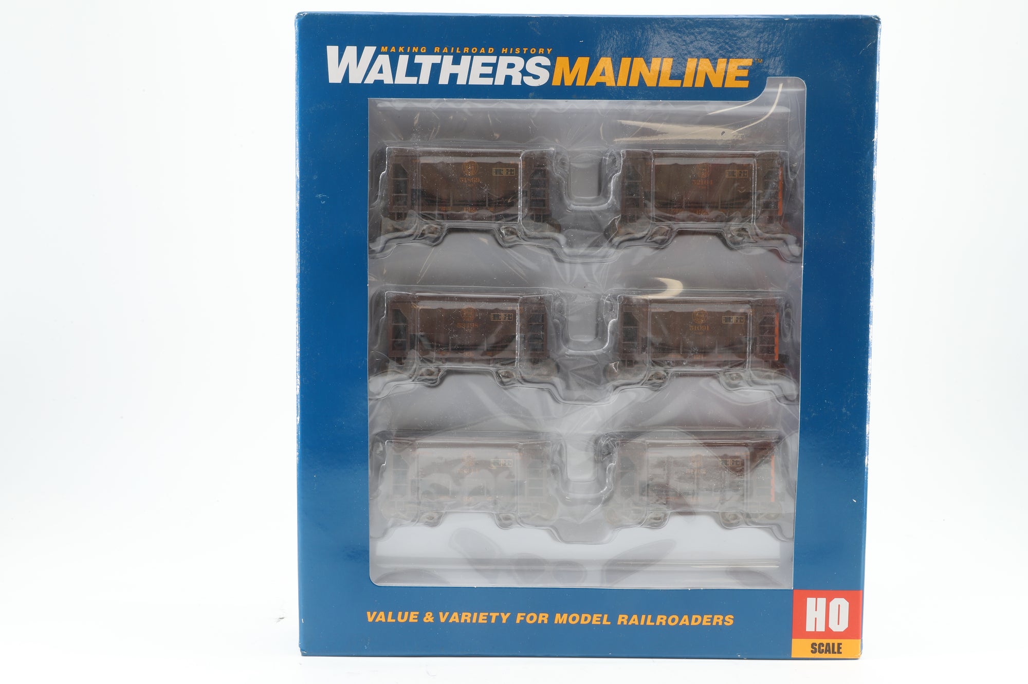 Walthers HO 910-58154 24' MI Taconite Ore Car (6-Pk) Chicago & North Western (Brown) #2, Pro-Weathered