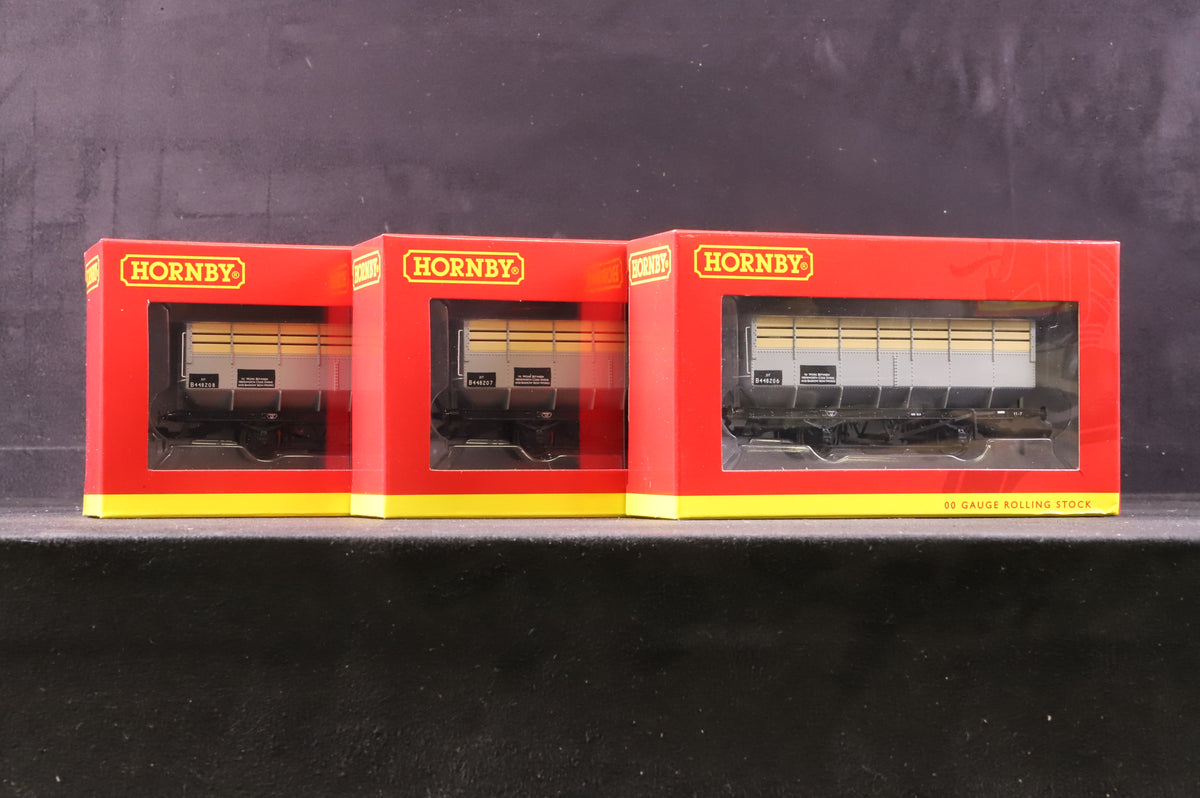Hornby OO R6783 Pack of 3 Ex-LMS Coke Hoppers in BR Grey