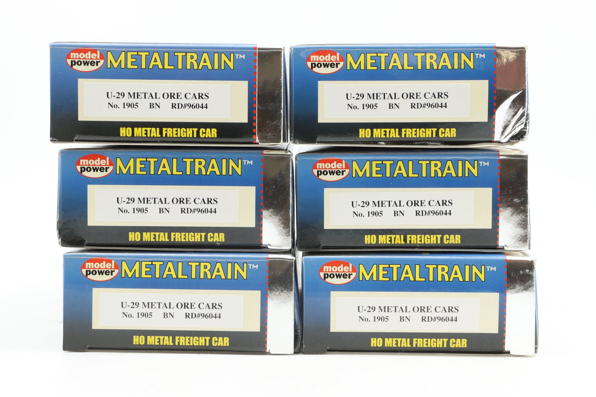 Model Power Metal Trains Rake of 6 U-29 Metal Ore Cars in DMIR Brown - Pro-Customised/Weathered