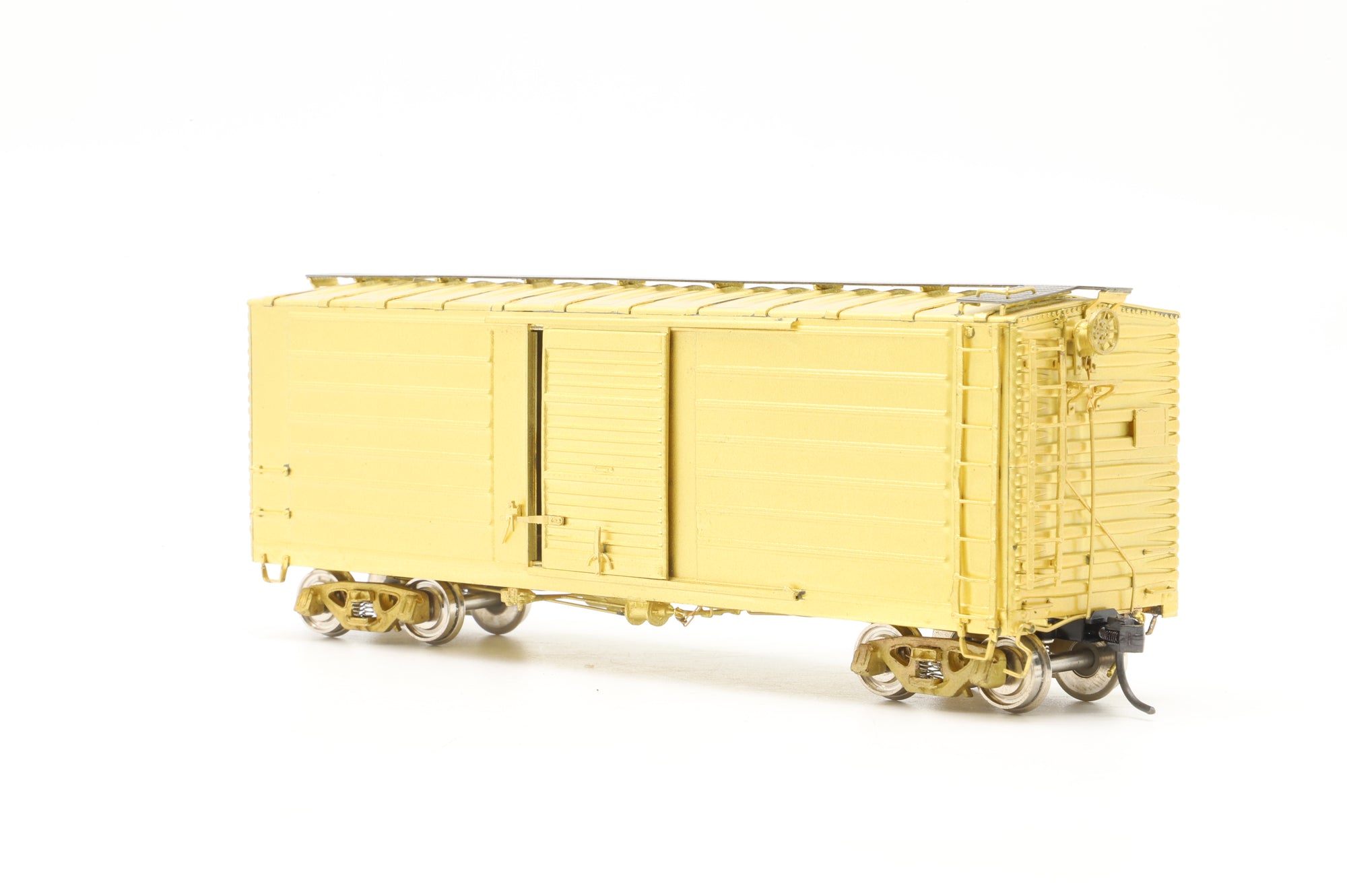 Milwaukee Road HO Brass 602A Ribbed Box Car 40ft Single Door Wagon Unpainted