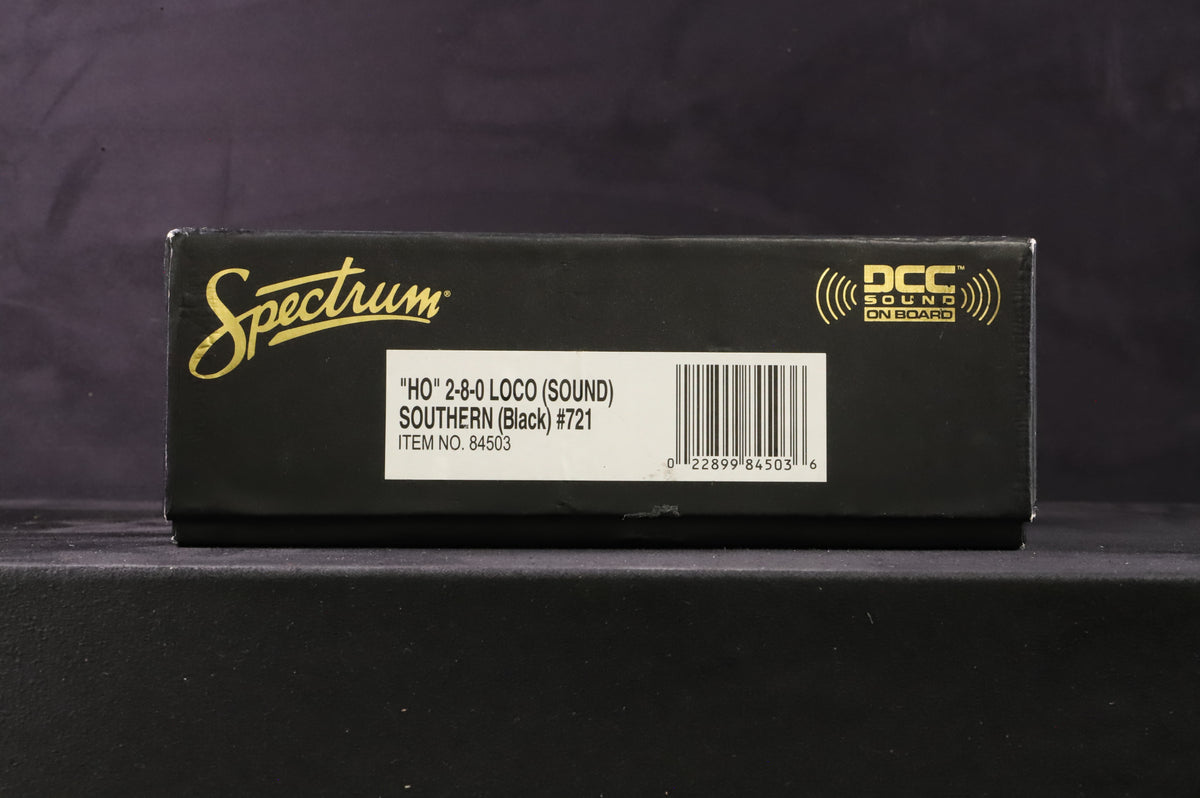 Spectrum HO 84503 2-8-0 Locomotive 721 in Southern Black - DCC Sound