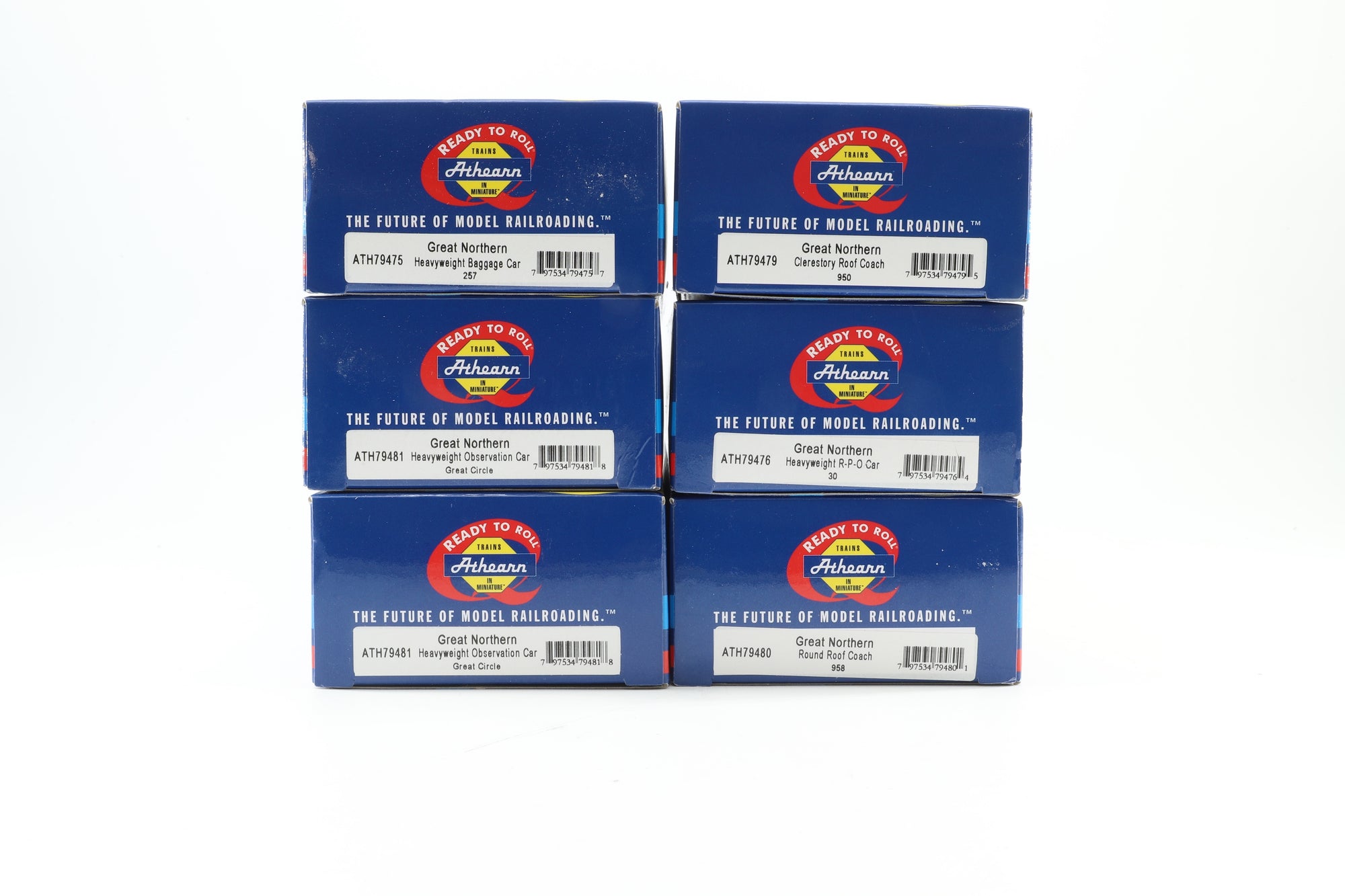 Athearn HO Rake Of 6 GN Coaches Inc. ATH79477x2, ATH79478, ATH79481, ATH79479 & ATH79480