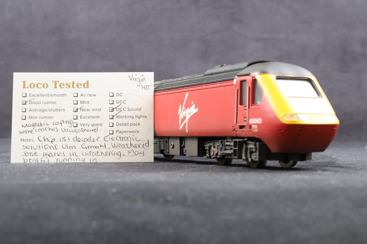 Hornby OO Virgin HST Train Pack w/9 Coaches, Weathered &amp; DCC Sound