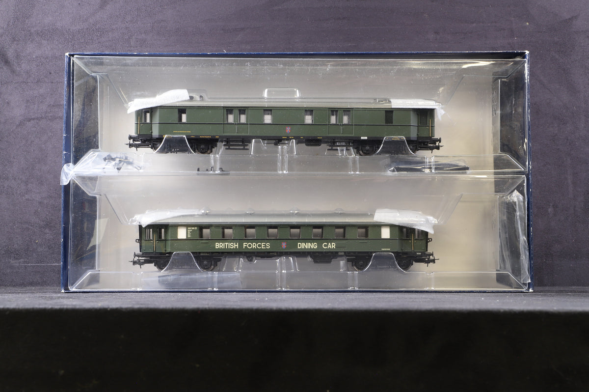 Liliput HO L350041 Baggage Car &amp; Dining Car Set British Army In Germany