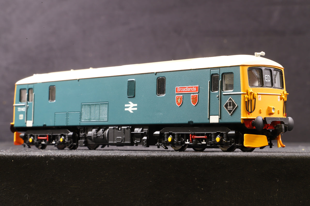 Hornby OO Class 73 &#39;73142&#39; &#39;Broadlands&#39;, BR Blue w/Yellow Ends - Re-named, numbered &amp; painted