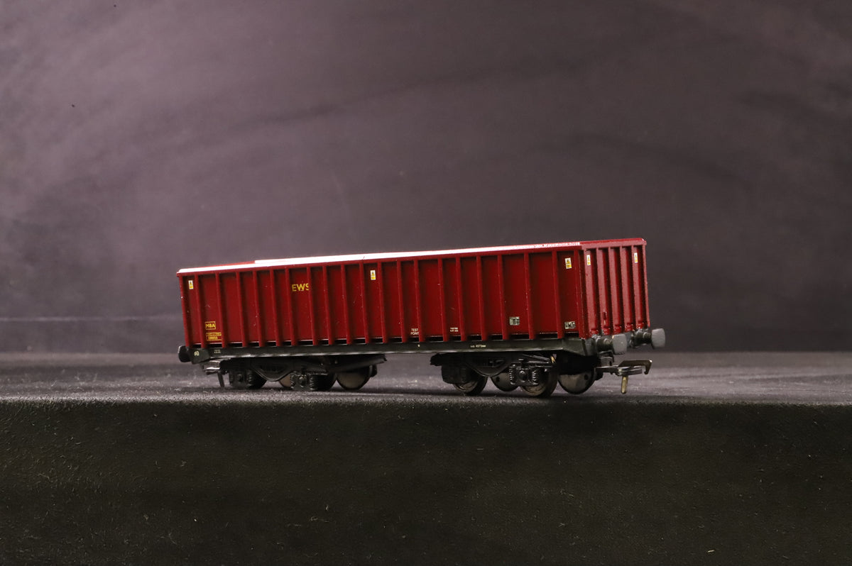 Kit Built OO Pair Of EWS MBA Bogie Wagons With Loads