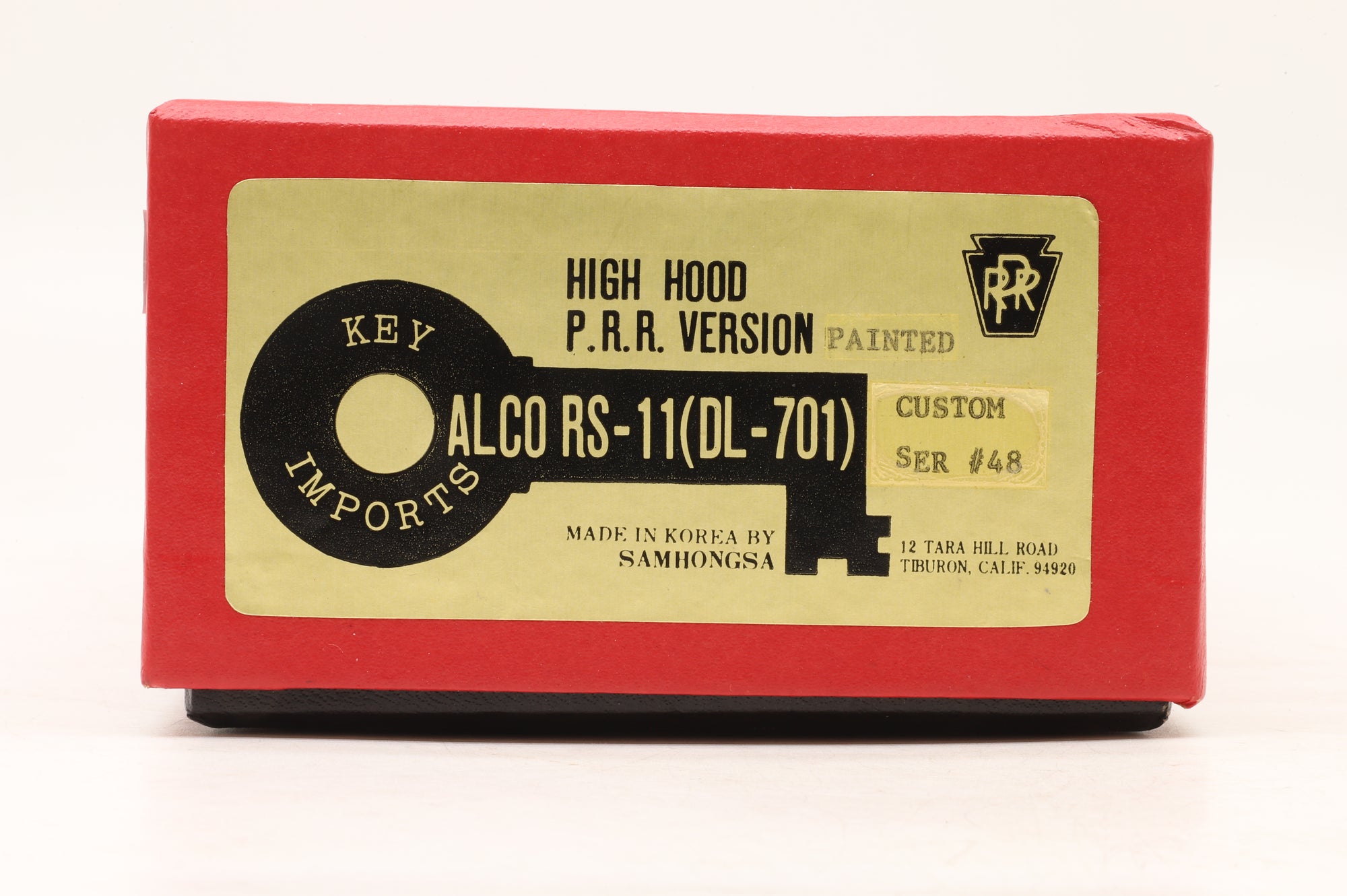 Key Imports/Samhongsa HO Brass Alco RS-11 (DL-701) #7630 PRR Black, Custom Painted