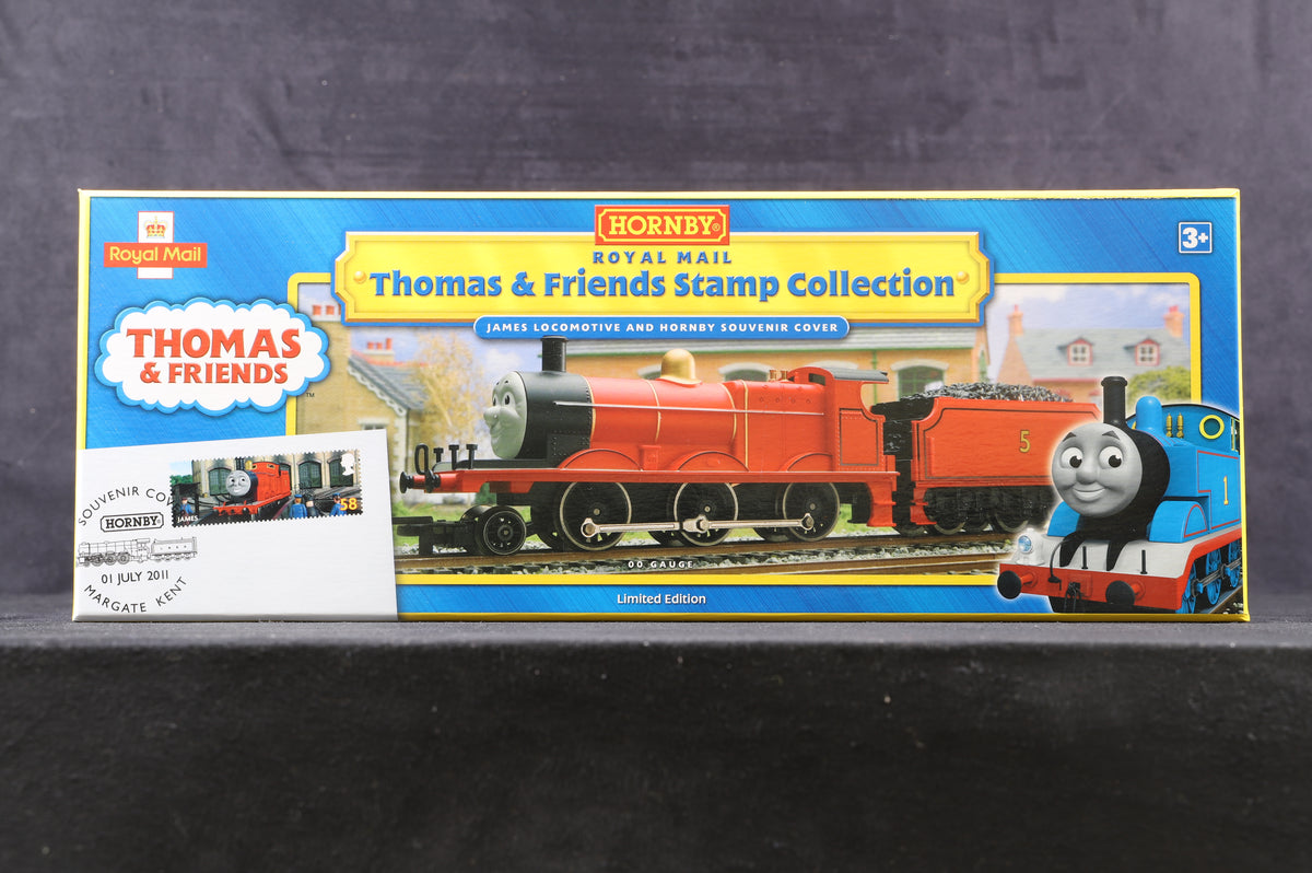 Hornby OO R9687 &#39;James&#39; The Red Engine, The Royal Mail Thomas &amp; Friends Stamp Collection, Ltd. Ed. 589/1000