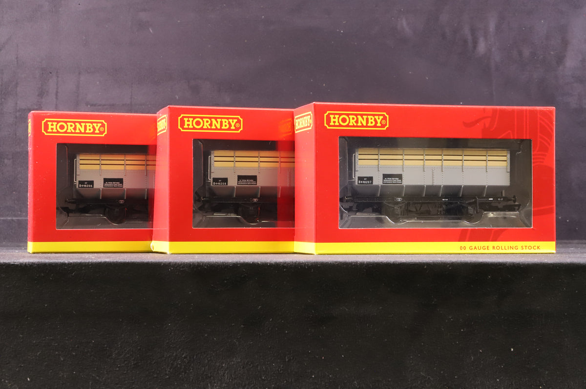 Hornby OO R6783 Pack of 3 Ex-LMS Coke Hoppers in BR Grey