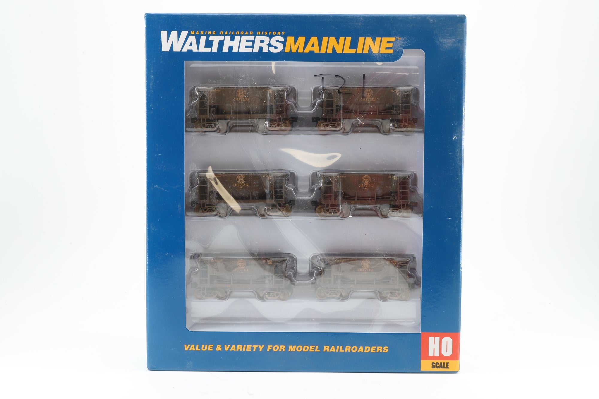 Walthers HO 910-58013 6-Pack of 24' Minnesota Ore Cars in DMIR Brown - Pro-Weathered
