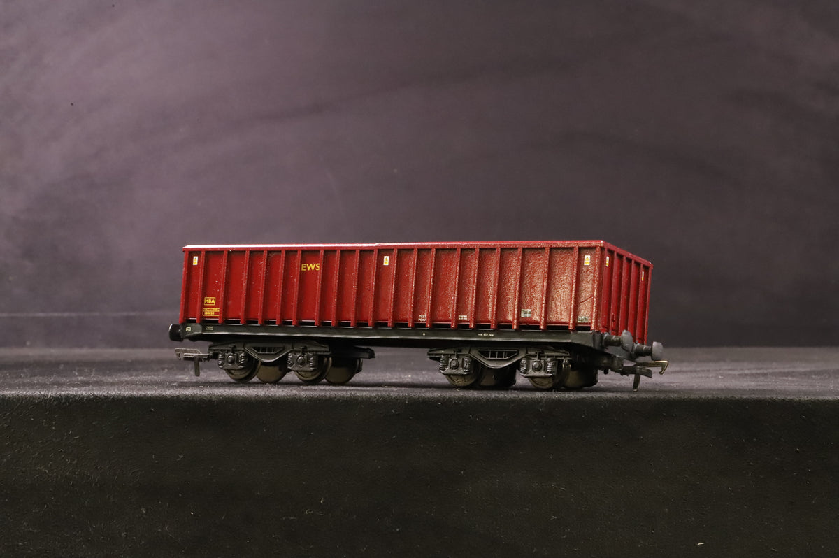 Kit Built OO Pair Of EWS MBA Bogie Wagons With Loads