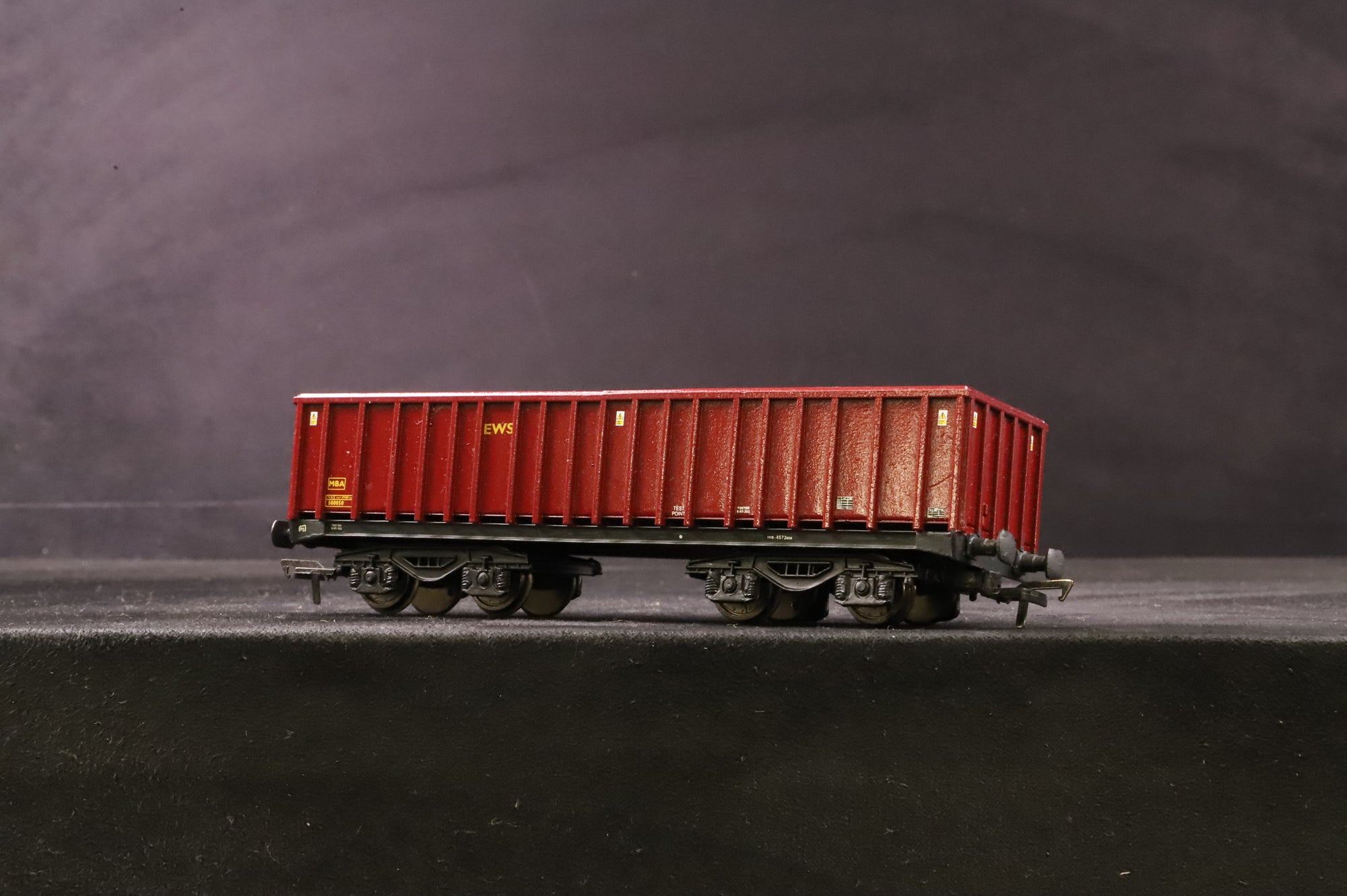 Kit Built OO Pair Of EWS MBA Bogie Wagons With Loads