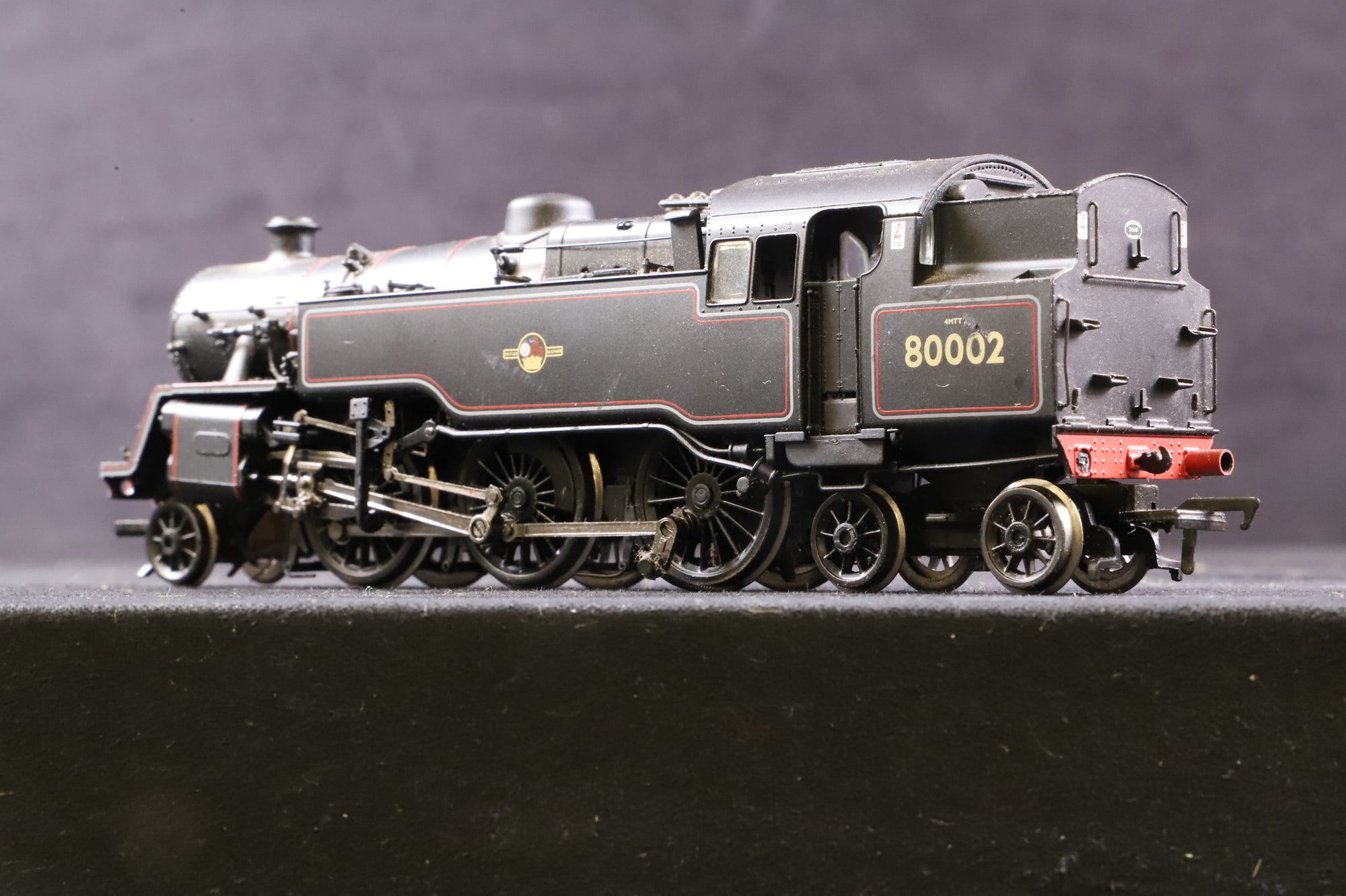 WORKSHOP Bachmann OO 32-354 Standard 4MT 80002 in Lined BR Black w/ Late Crests