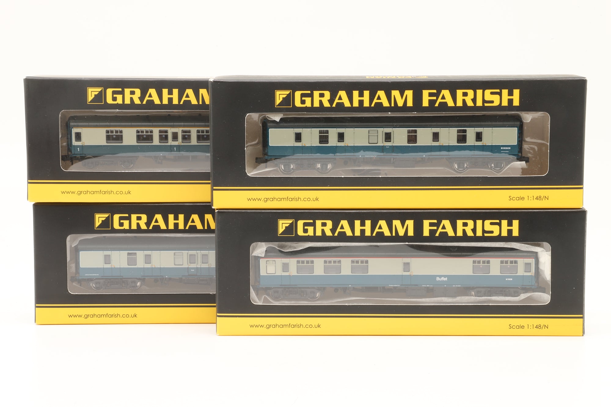 Graham Farish N Rake of 4 Mk1 BR Blue & Grey Coaches