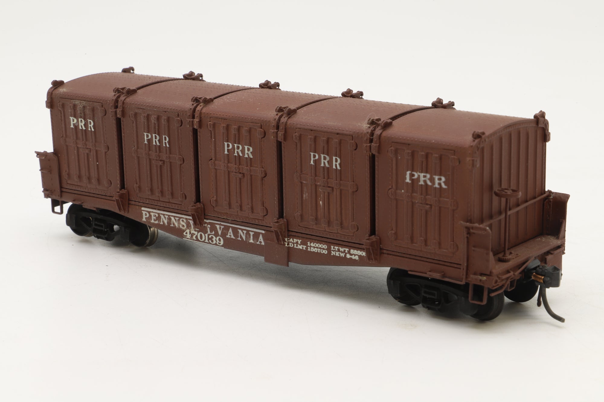 Rail Works Ltd/Woosung Brass Models HO Brass 'FM' Container Car w/5 DD 1A Containers, Custom Painted