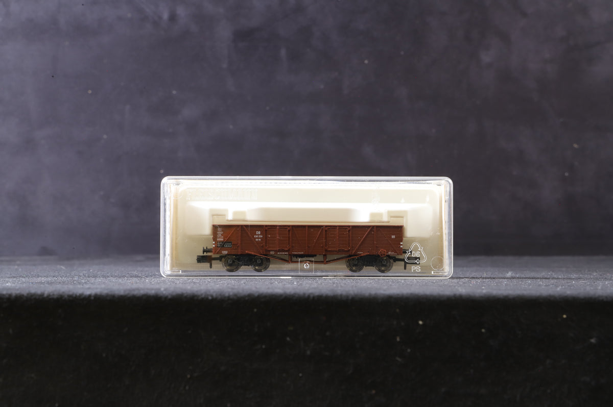 Fleischmann N 8263k Rake Of 7 Low Sided DB Wagons