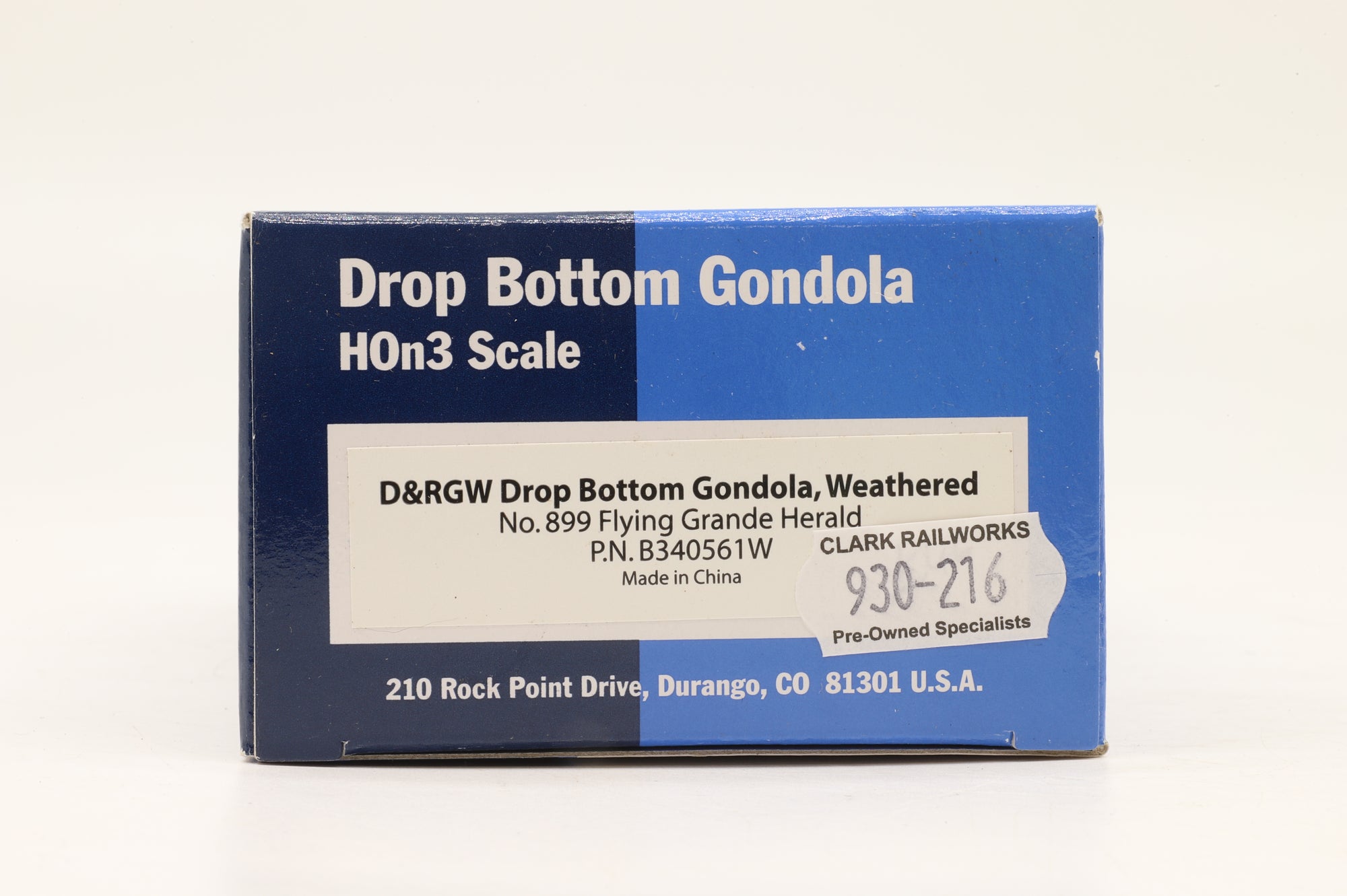 Blackstone Models HOn3 B340561W D&RGW Drop Bottom Gondola Weathered '899'