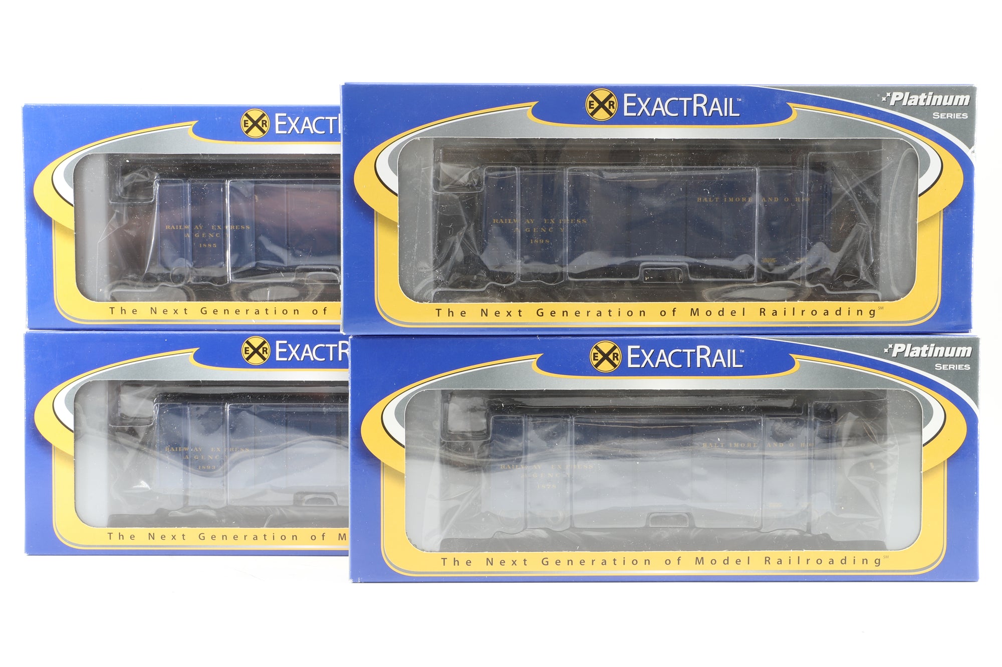 Exact Rail HO Rake Of 4 Baltimore & Ohio Wagontop Box Cars Inc. EPS-90056-11, 10, 9 & 7