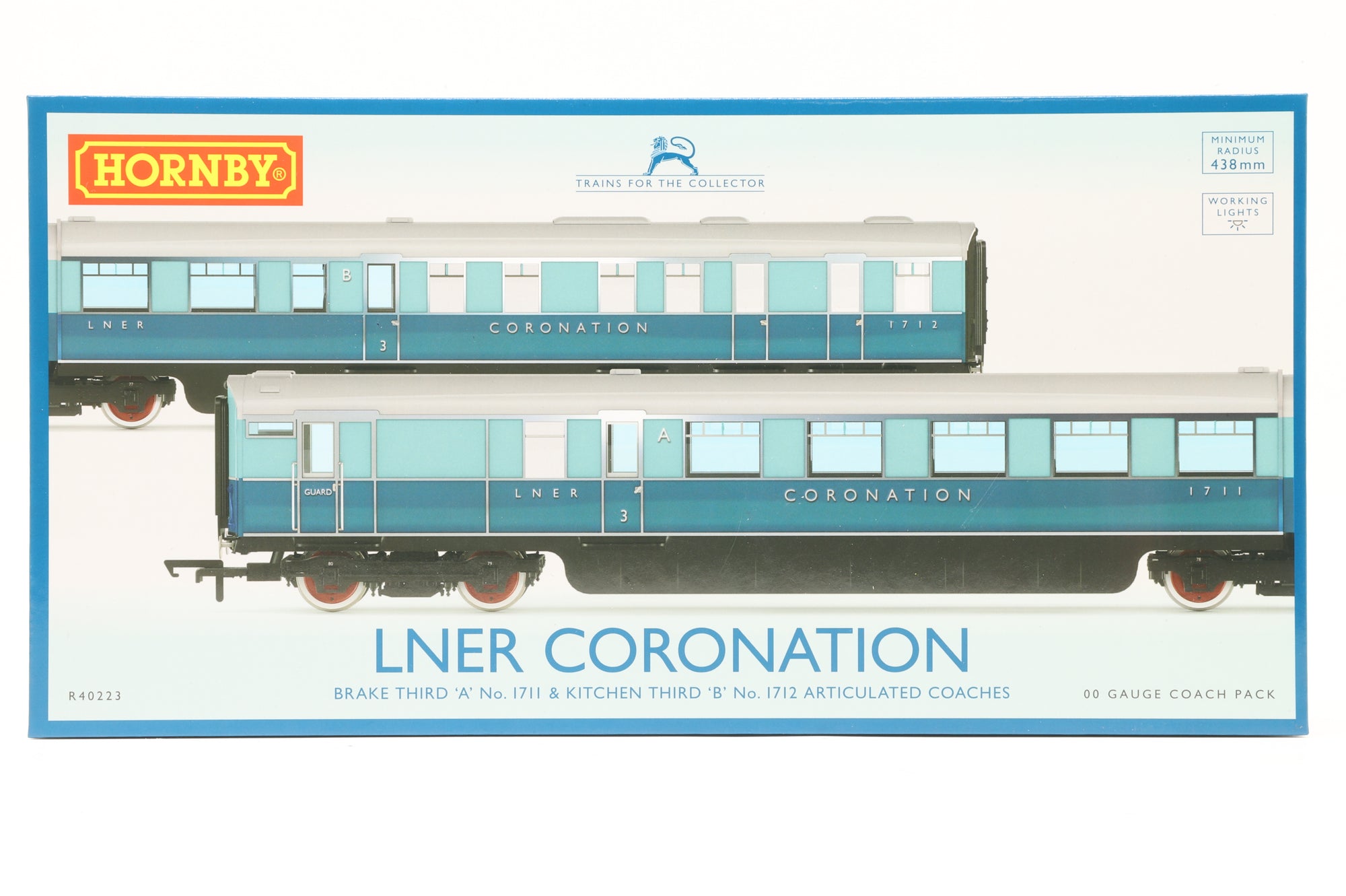 Hornby OO R40223 LNER Coronation Braked 3rd & Kitchen 3rd Coach Pack