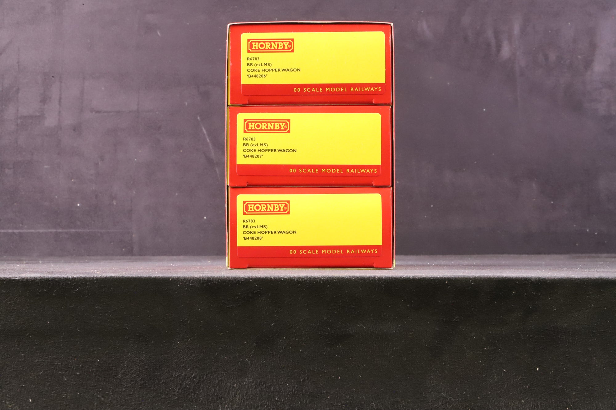 Hornby OO R6783 Pack of 3 Ex-LMS Coke Hoppers in BR Grey