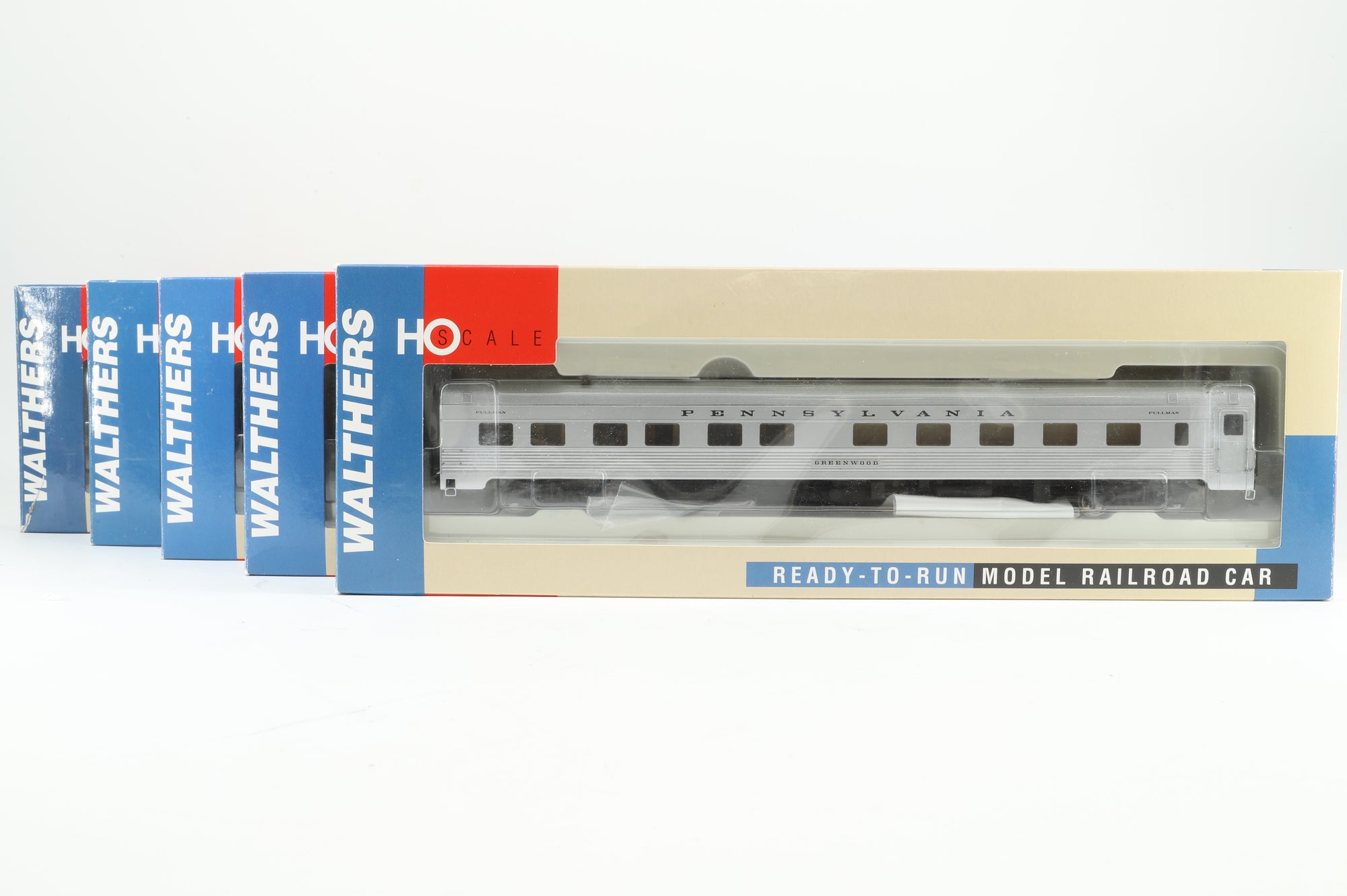 Walthers HO Rake Of 5 85' Pennsylvania Coaches Inc. 932-6346, 932-6386, 932-6366, 932-6386 & 932-6346