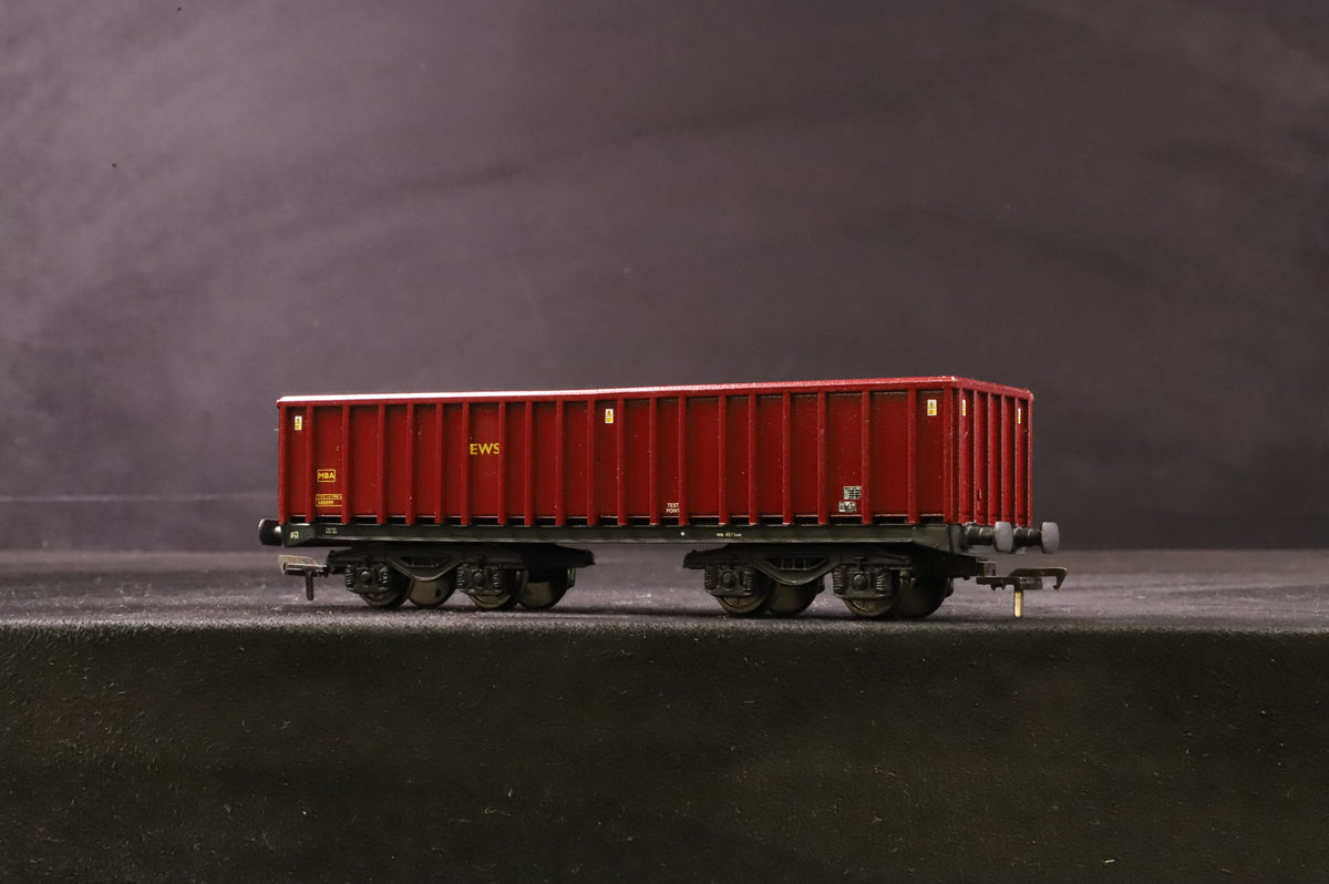 Kit Built OO Pair Of EWS MBA Bogie Wagons With Loads