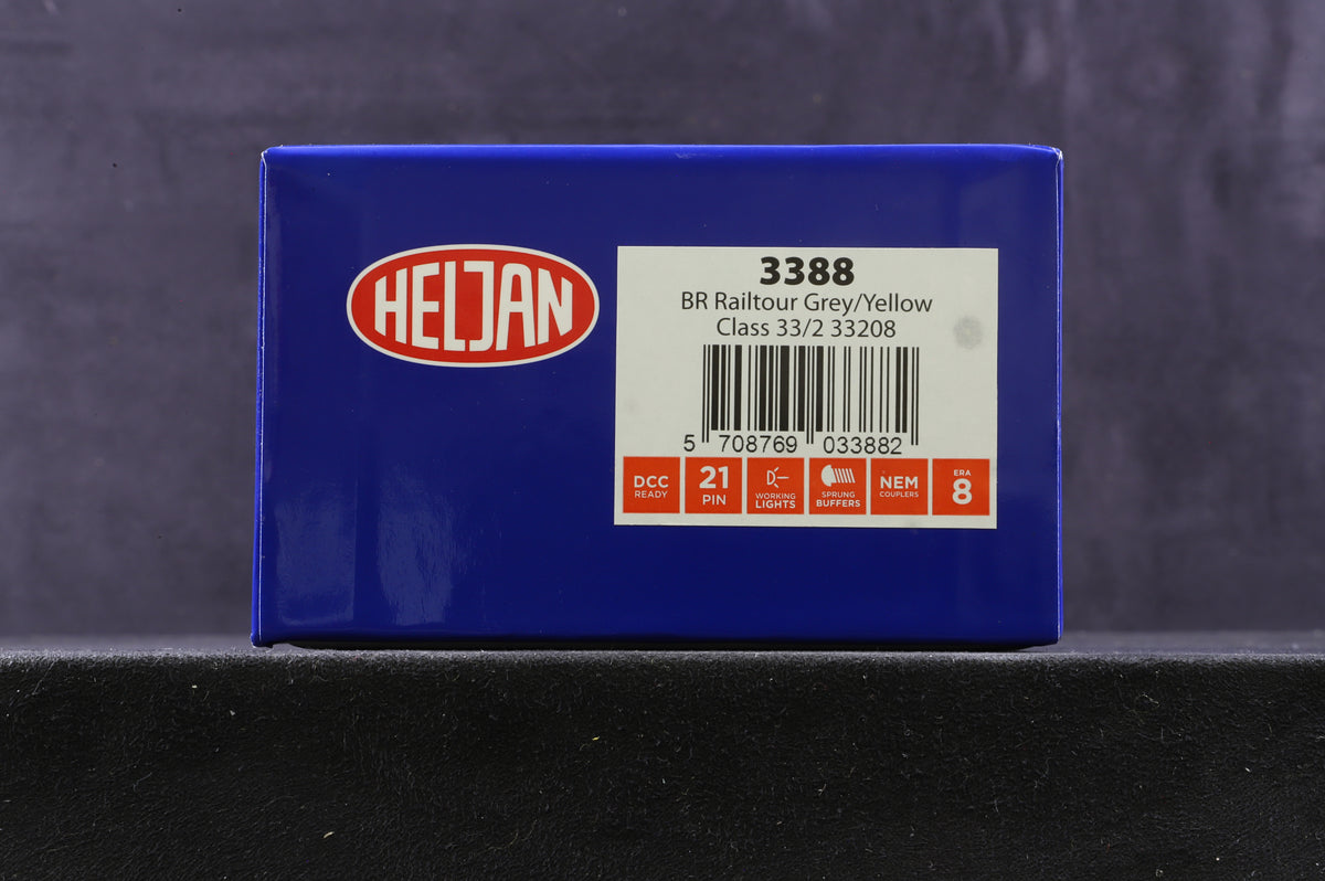 Heljan OO 3388 Class 33/2 &#39;33208&#39; BR Railtour Grey &amp; Yellow DCC Fitted