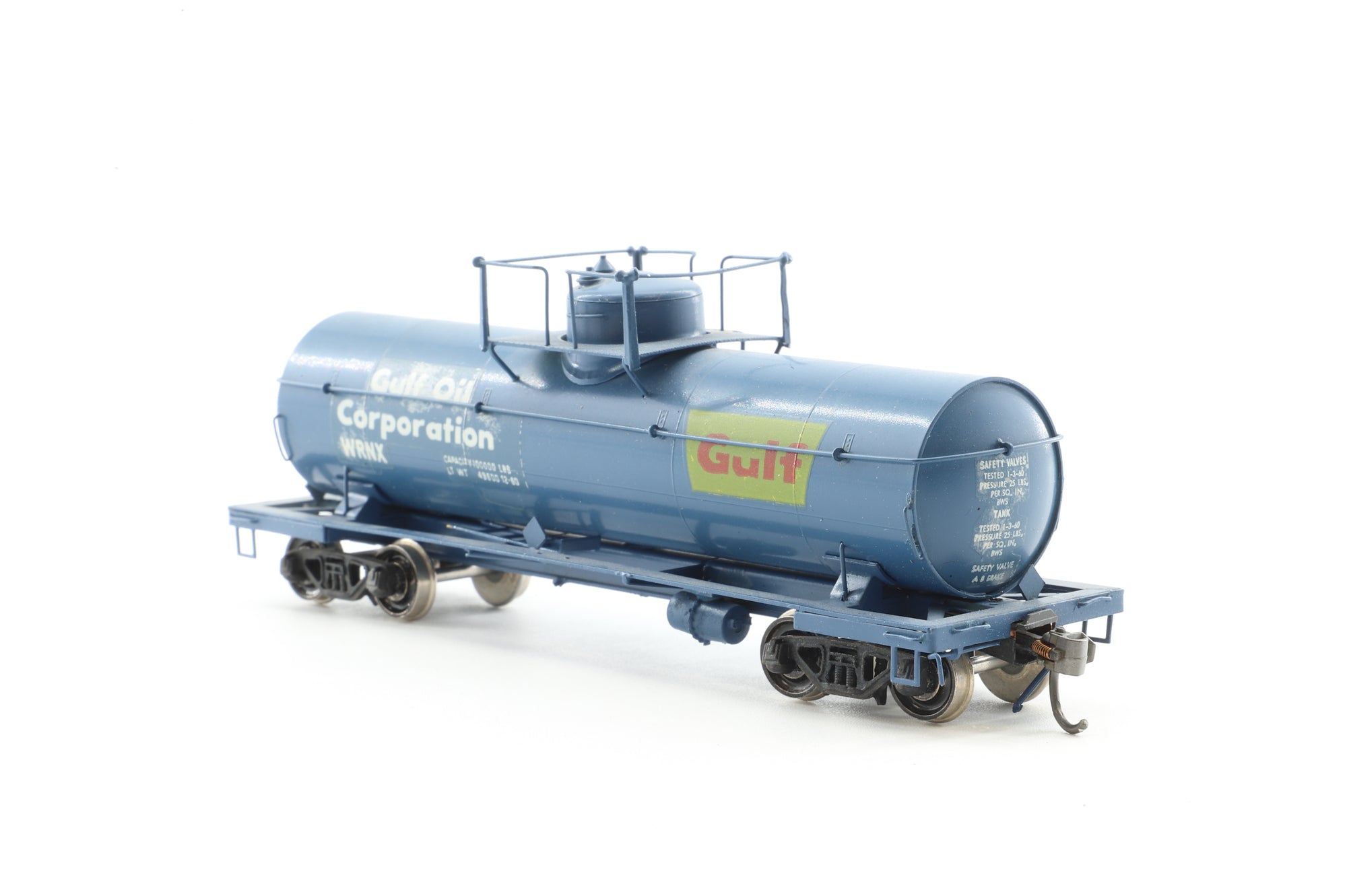 Precision Scale HO Brass Rake Of 4 PSC 8,000 gal tank Cars "GULF"