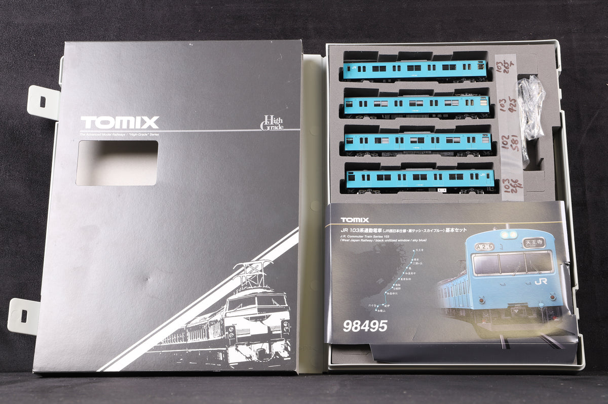 Tomix N 98495 JR103 Series JR West Japan Sky Blue 4 Car Set