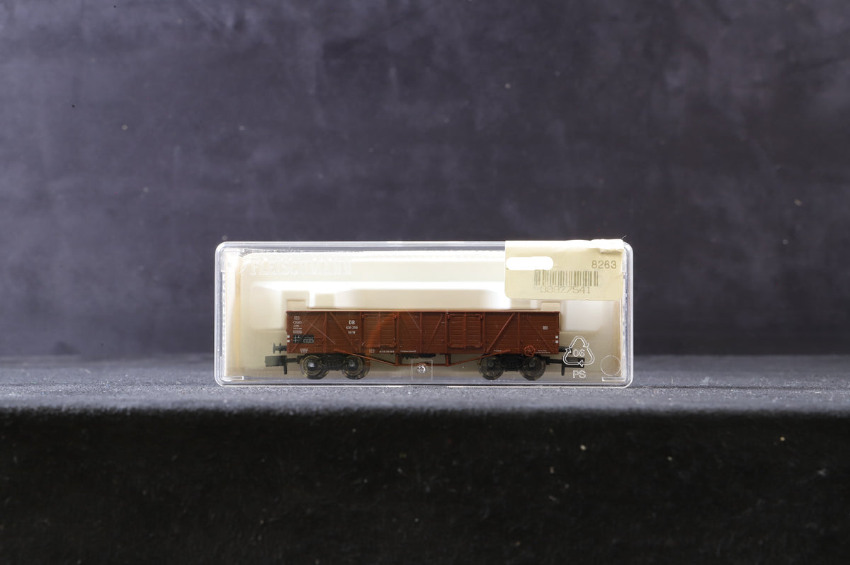 Fleischmann N 8263k Rake Of 7 Low Sided DB Wagons