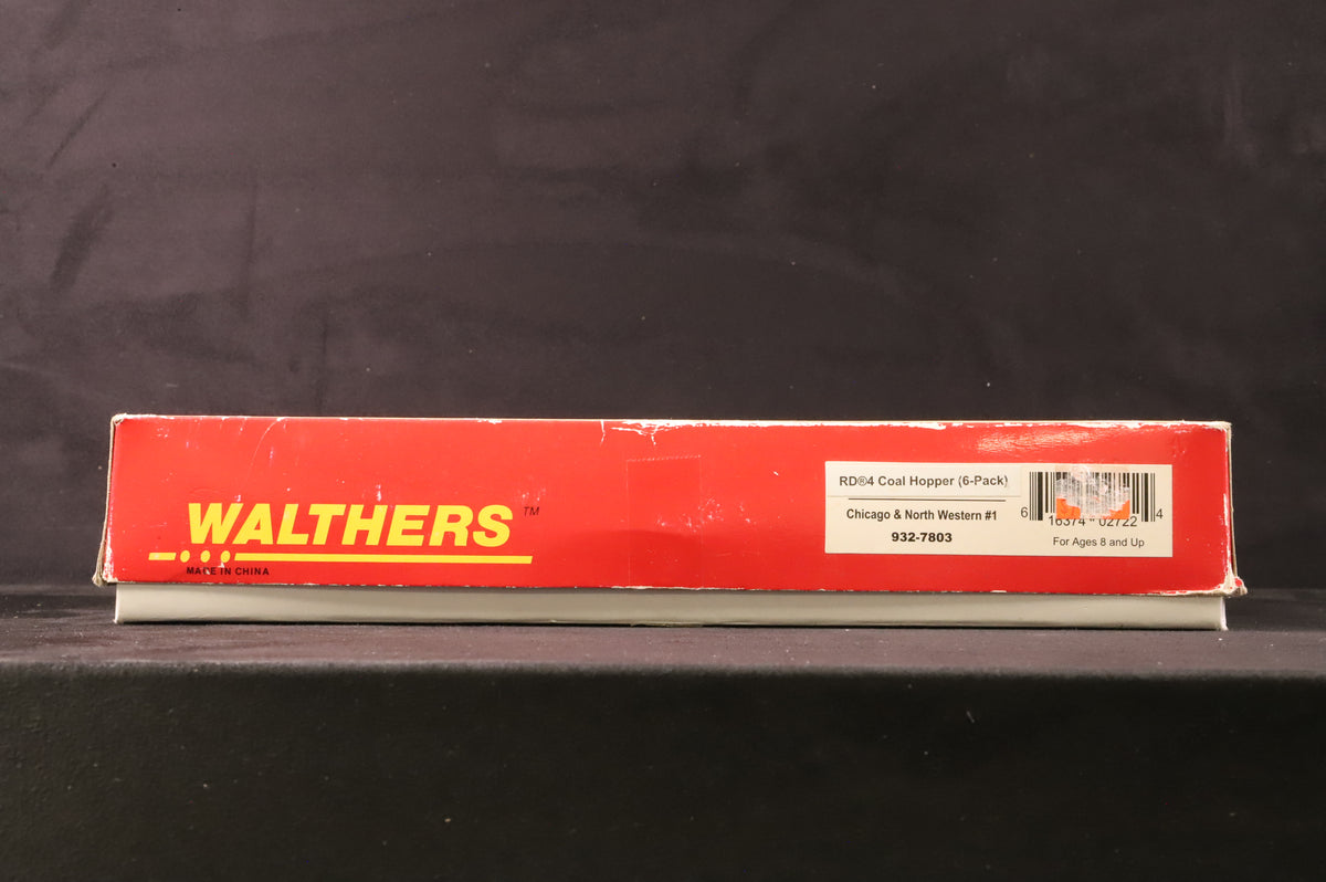Walthers HO 932-7803 6 Pack of Coal Hoppers in CNW Livery