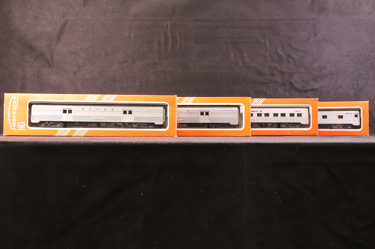 Frateschi HO Rake of 4 Trem de Plata Coaches, Inc. 2500, 2505, 2507 &amp; 2508