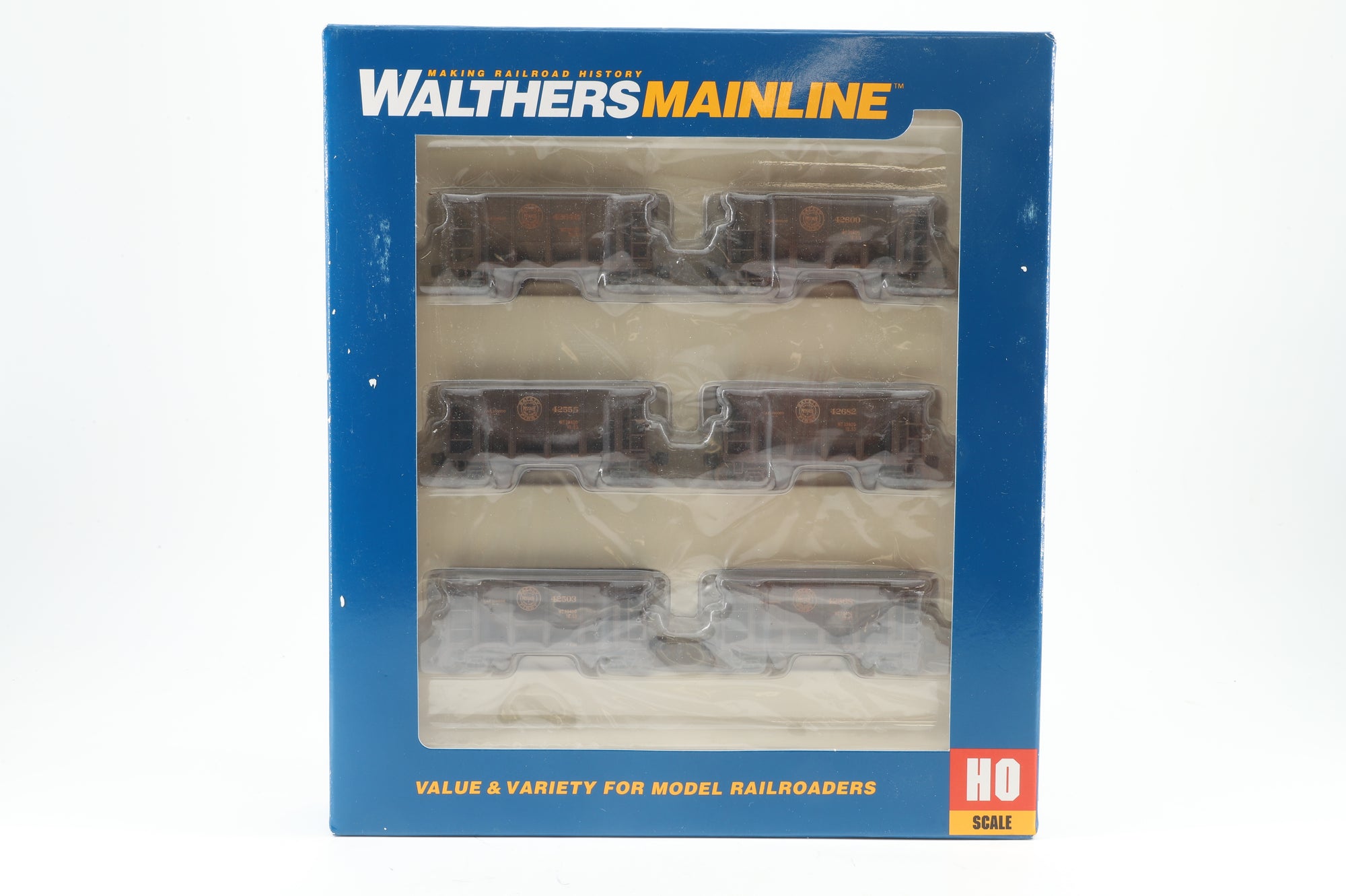 Walthers HO 910-58104 6-Pack of 24' Michigan Ore Cars in Duluth, Missabe, & Irons Range Livery - Pro-Weathered & Renumbered
