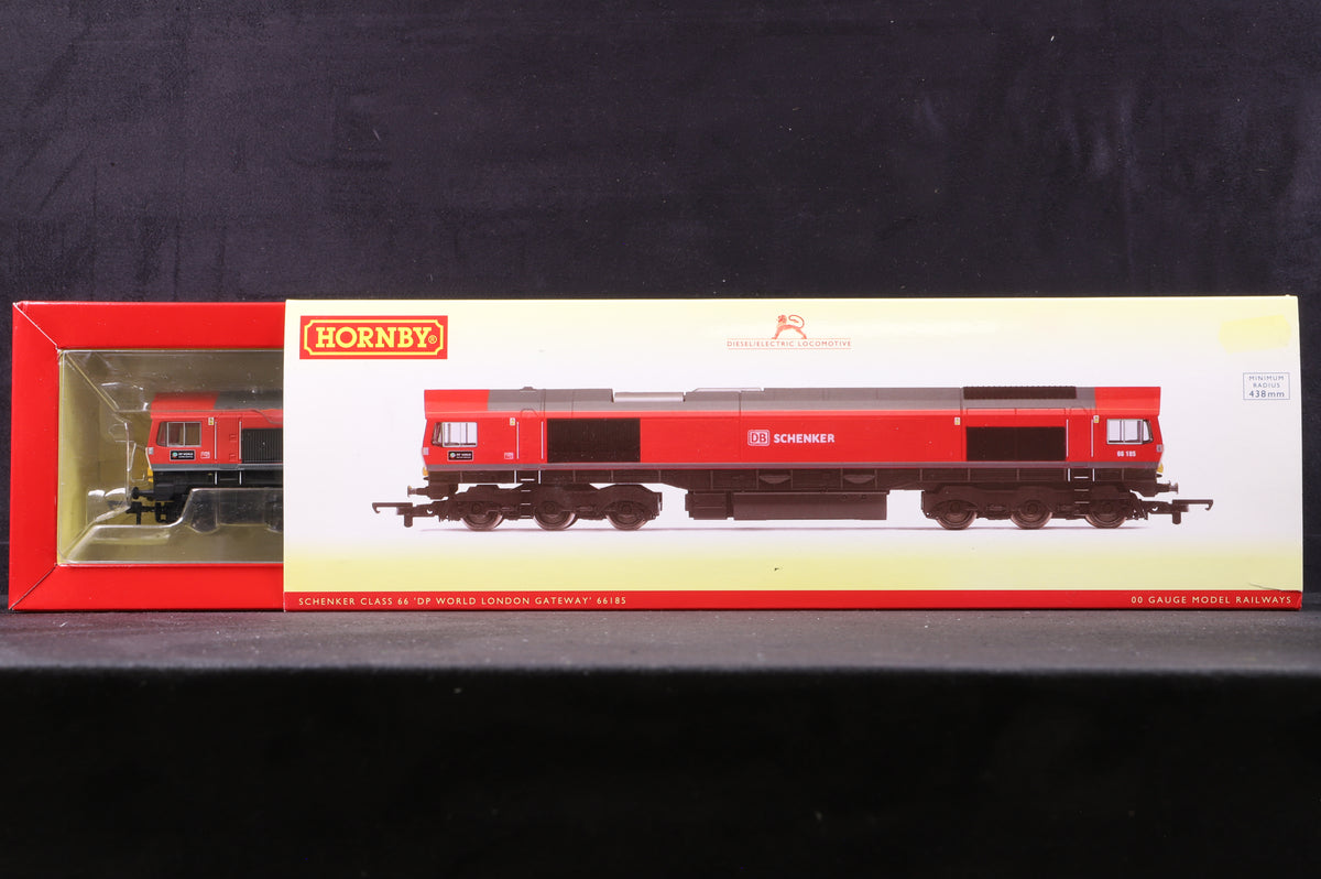 Hornby OO R3486 Class 66 &#39;66185&#39; &#39;DP World London Gateway&#39; DB Schenker