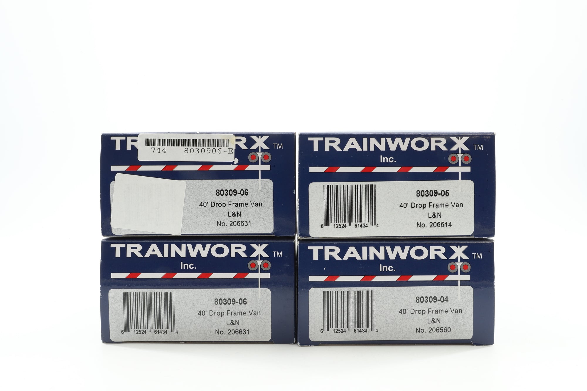 Trainworx HO Rake Of 4 40' Drop Frame L&N Vans Inc. 80309-04, 80309-4 & 80309-06x2