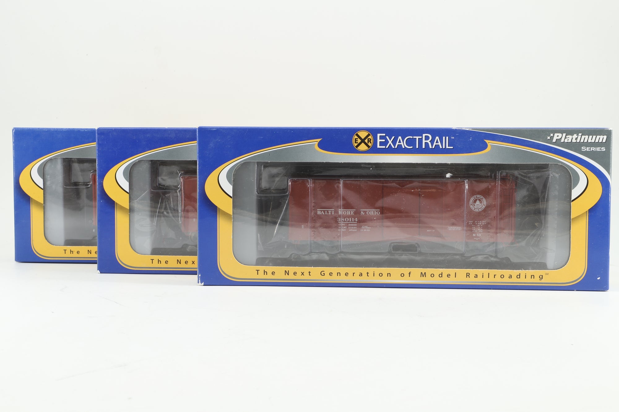 Exact Rail HO Rake Of 3 B&O M-53 Wagontop Box Cars Inc. EPS-90051-13, 90057-2 & 90051-11