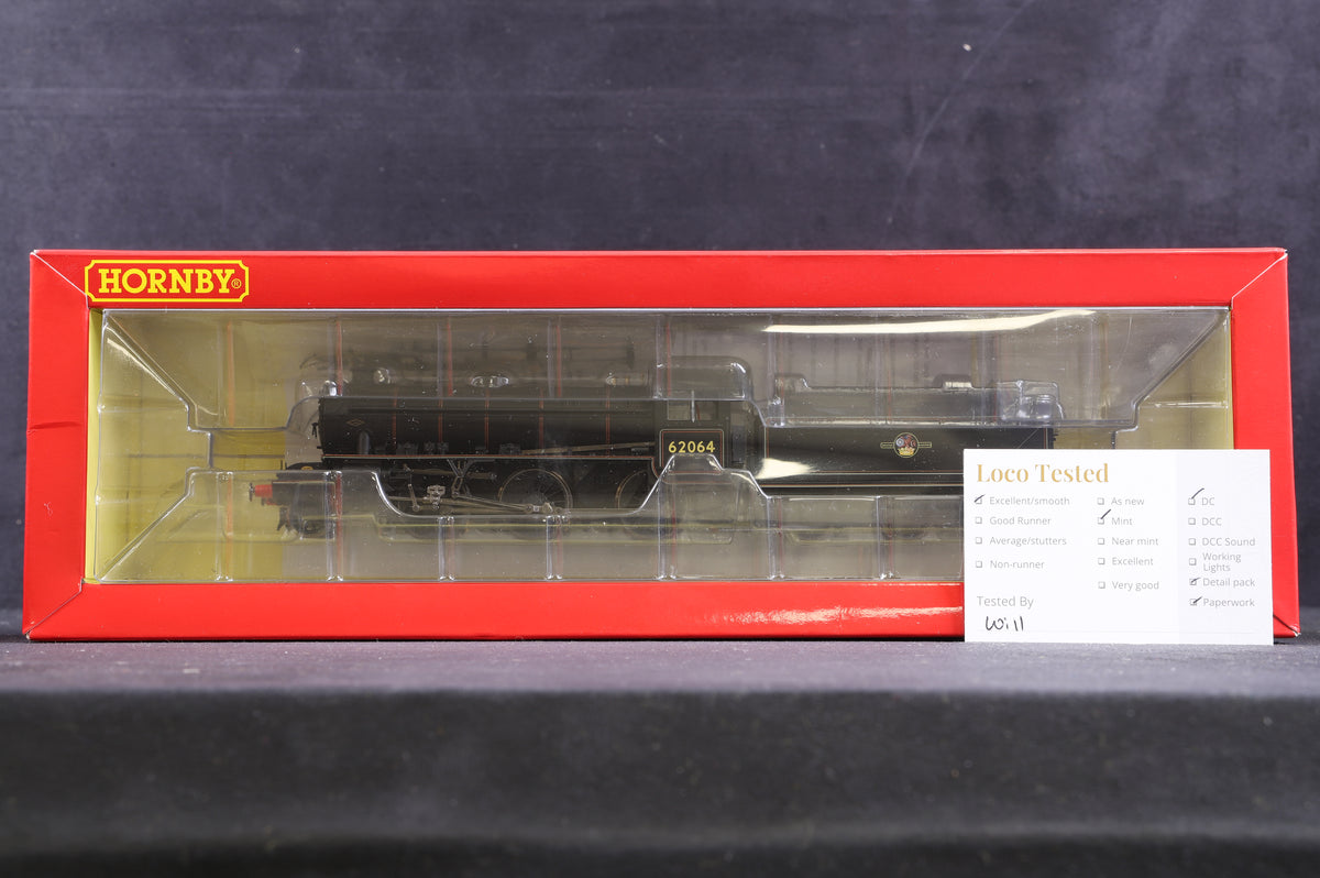 Hornby OO R3242B Class K1 2-6-0 BR Black L/C &#39;62064&#39;