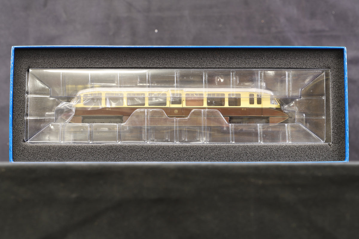 Dapol OO 4D-011-005 Streamlined Railcar 12 Lined Choc &amp; Cream GWR Monogram &amp; Valance