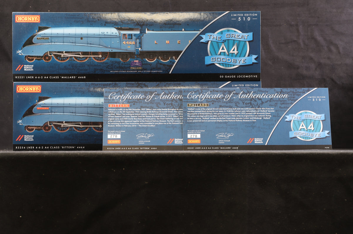 Hornby OO &#39;The Great Goodbye&#39; 6 X A4 Class Steam Locomotives Ltd Ed 278/ 510