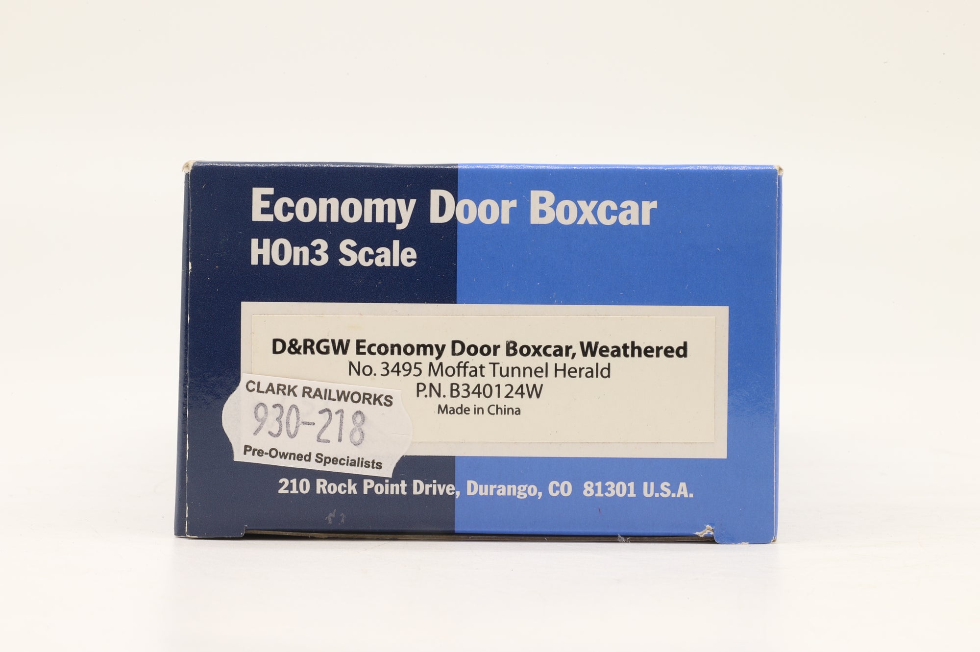 Blackstone Models HOn3 B340124W D&RGW Economy Door Boxcar Weathered '5508'