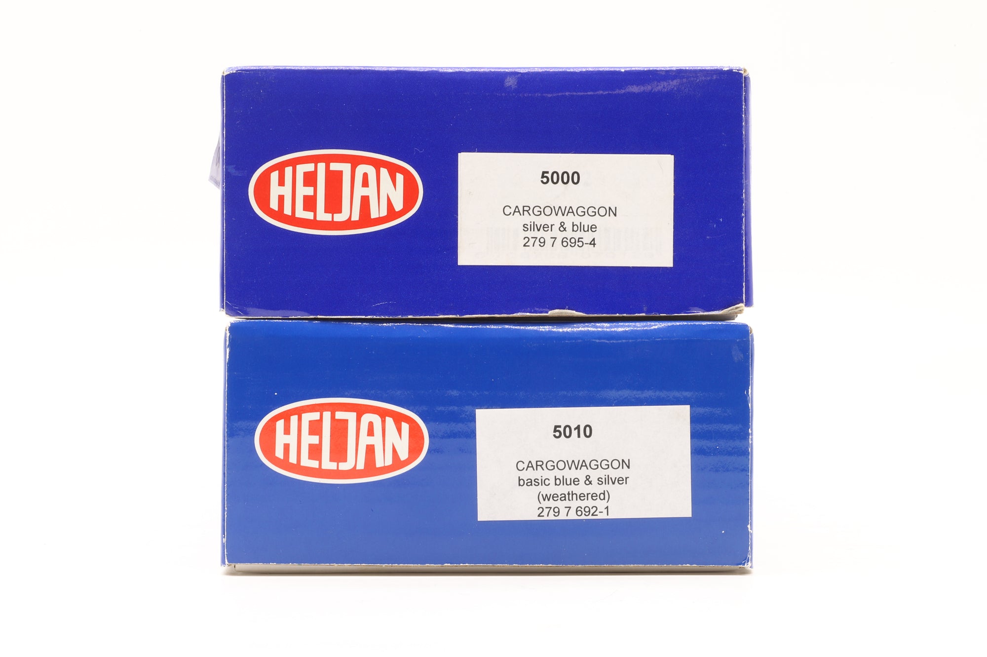 Heljan OO Rake Of 2 Cargo Wagon Silver & Blue Inc. 5000 & 5010