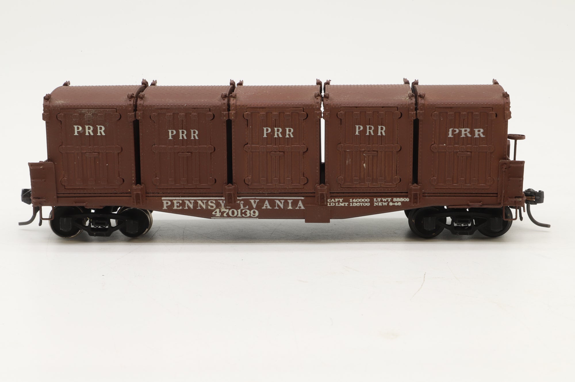 Rail Works Ltd/Woosung Brass Models HO Brass 'FM' Container Car w/5 DD 1A Containers, Custom Painted