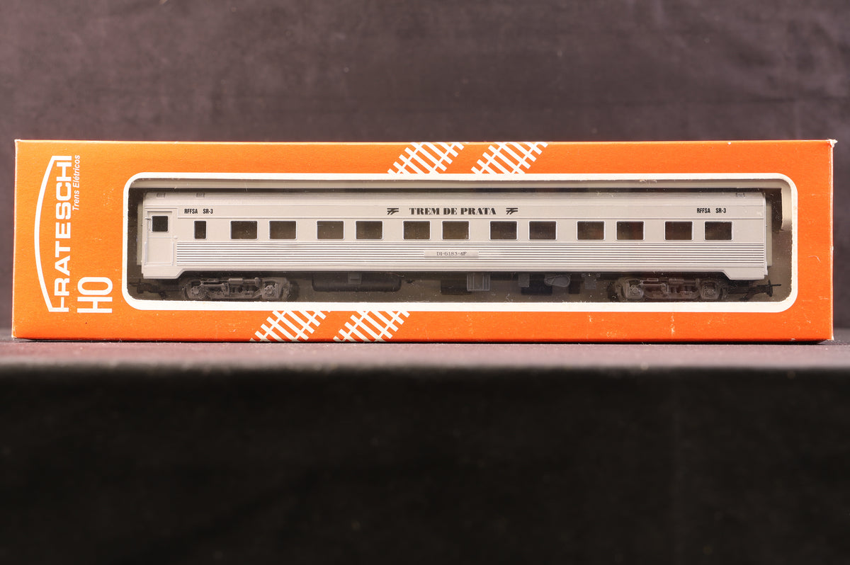 Frateschi HO Rake of 4 Trem de Plata Coaches, Inc. 2500, 2505, 2507 &amp; 2508